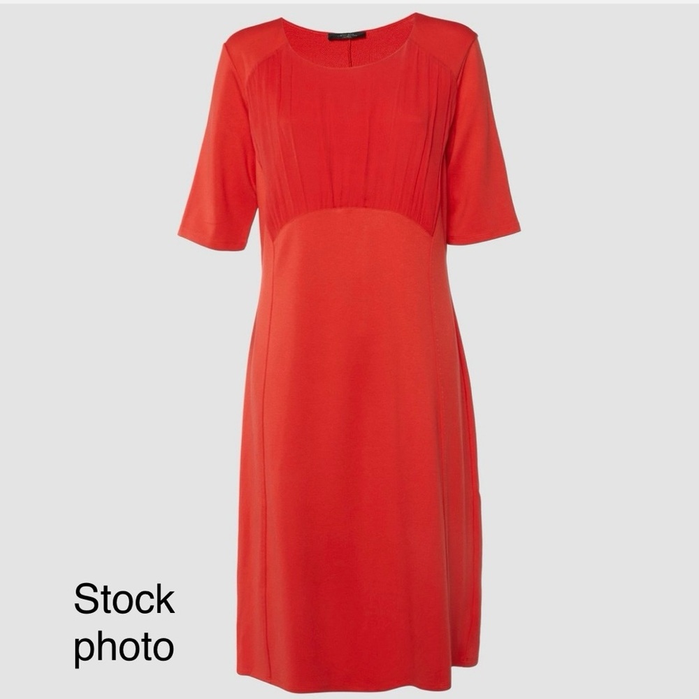WEEKEND BY MAX MARA DEEP ORANGE JERSEY FITTED DRESS